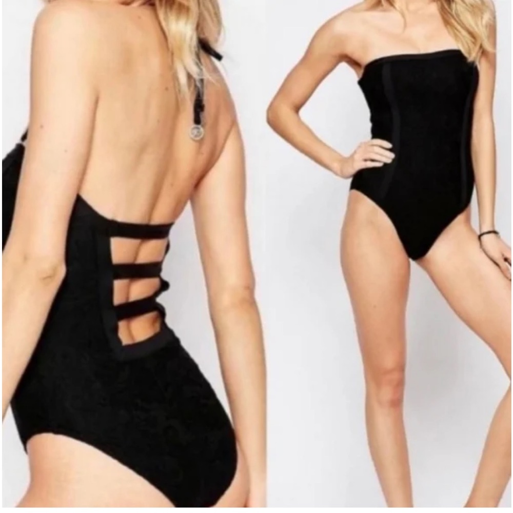bond-eye Australia Ladder Back Black Strapless One Piece Swimwear